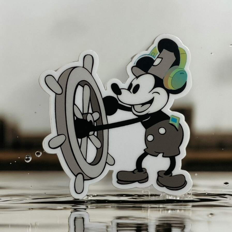 dj steamboat mickey decal sticker