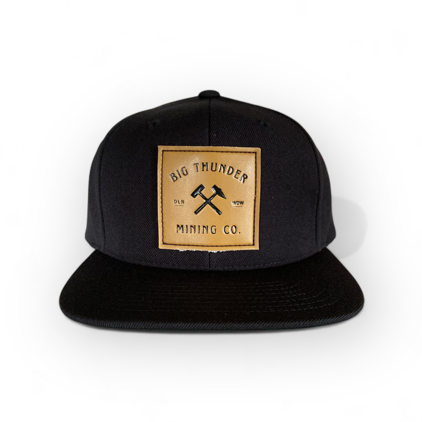 Thunder Mining Co. Faux Leather Patch Hat- Premium Flat Bill Snapback