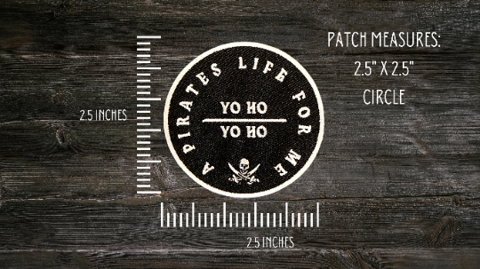 Pirates of the Caribbean patch black and white 2.5 inch circle